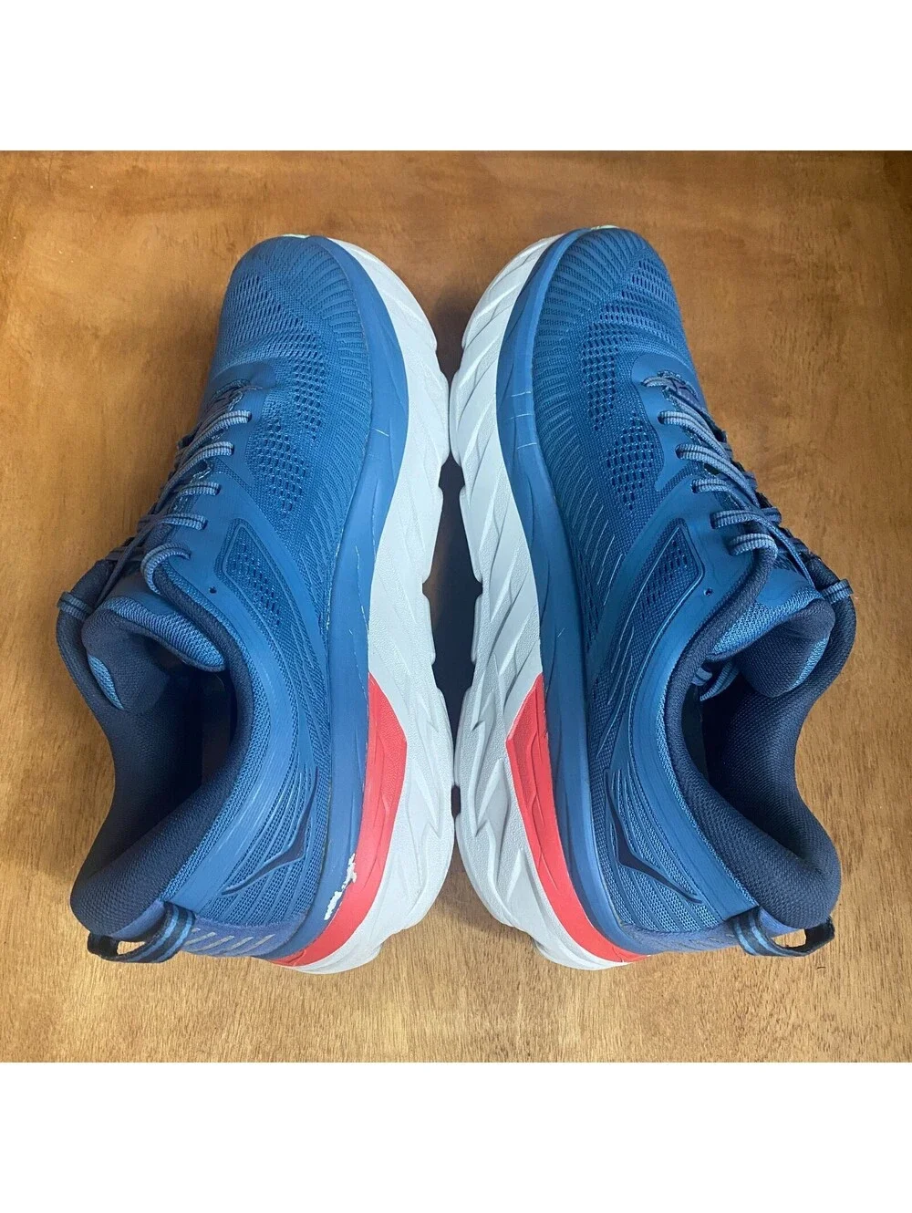 Hoka One One Bondi 7 Running Shoes Men's Size 10.5 Blue Sneakers 1110518 RTOS